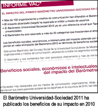 Imagen de enlace con el informe publicado en el Barómetro 2011 del impacto de la edición anual anterior